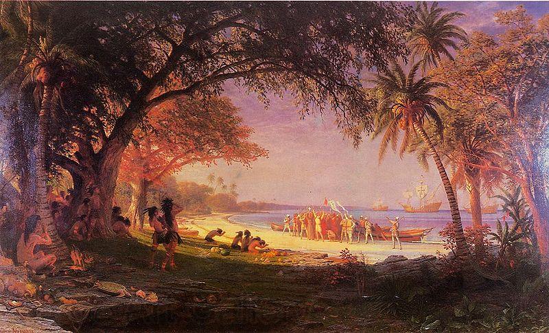 Albert Bierstadt The Landing of Columbus Spain oil painting art